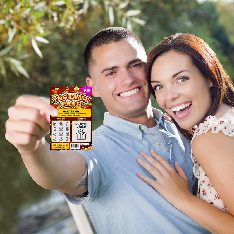 Jayour 5 Pack - Pregnancy Announcement Lottery Scratch-Off Tickets | 4x6 Authentic Looking | Great for Baby Announcements | Perfect for Pregnancy Announcement for Grandparents, Future Dad, or Friends! - Image 2